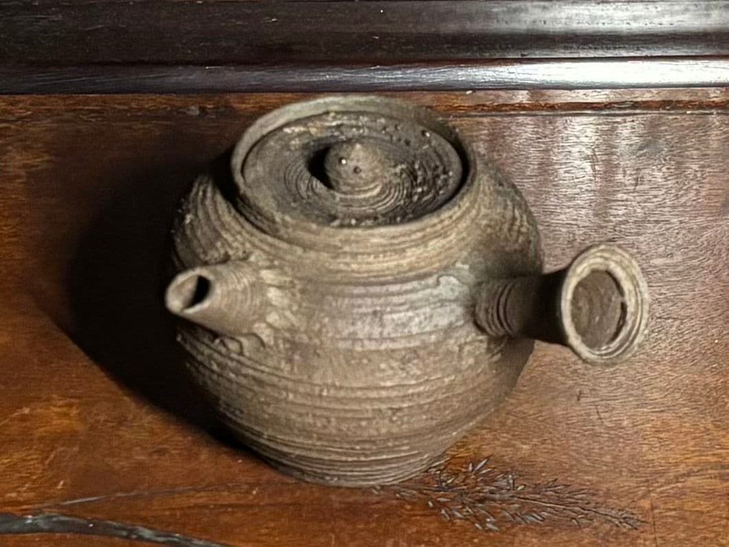 南蛮焼　横持手急須　昌平　寶山　雲林院寶山　煎茶道具