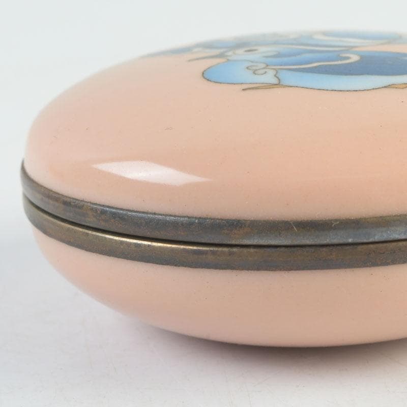 茶道具　安藤七宝焼　正倉院御物　双鳥文　香合　共布　共箱　V　9653