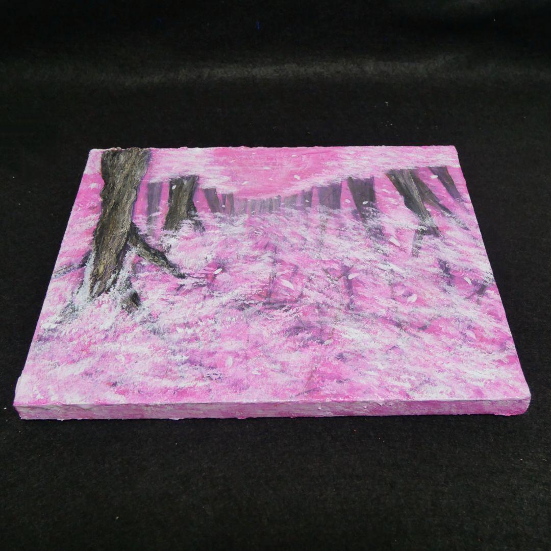 油絵 油彩 油彩画 絵画 絵【桃色の桜の道】