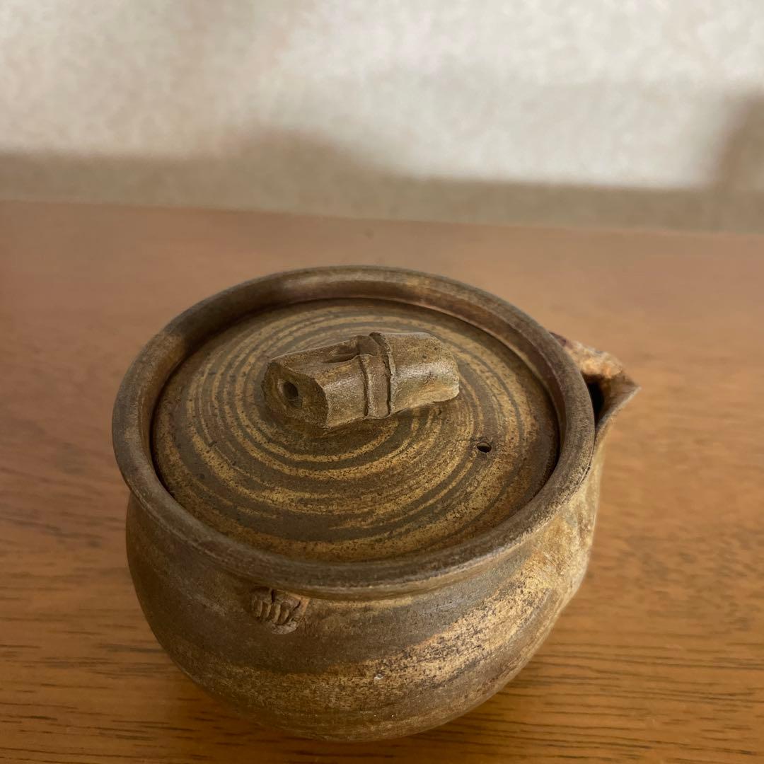 陶器製 茶色 急須 丸型 宝瓶