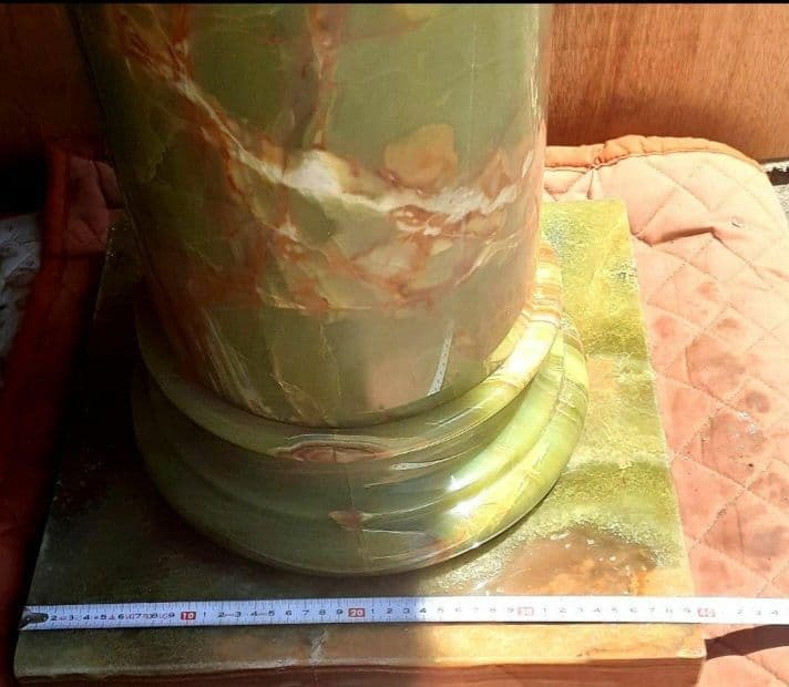 お引き取り専用　グリーンオニキス(オニックス)　天然大理石　円柱型飾り台ポール