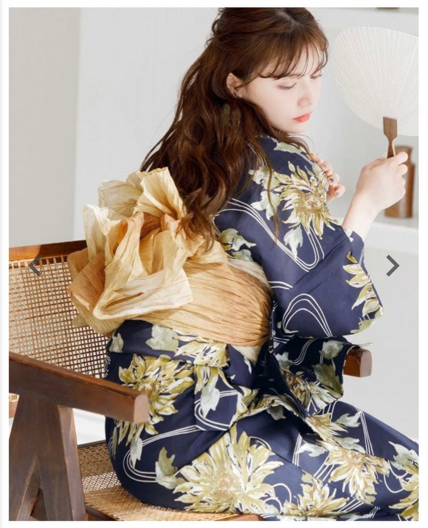 Dita ディータ 浴衣 ５点セット【夏色の向日葵しらべ(藍)】