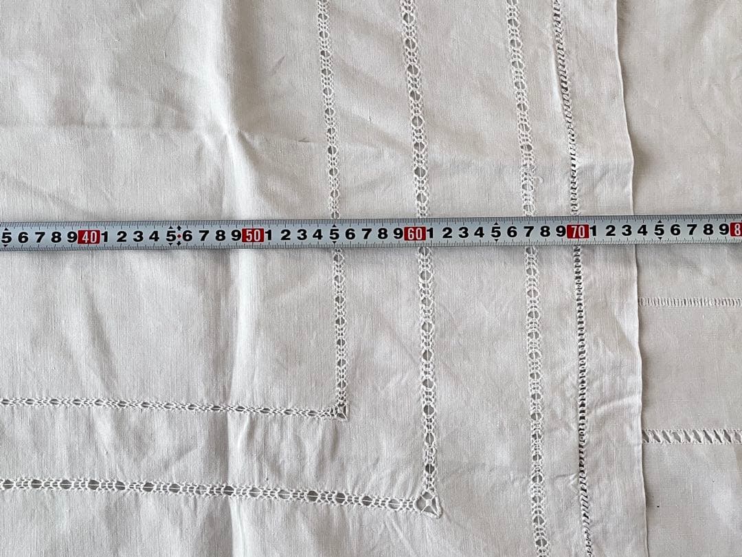 【美品】フランスアンティーク 天使と手刺繍OHモノグラムクッションカバー3151