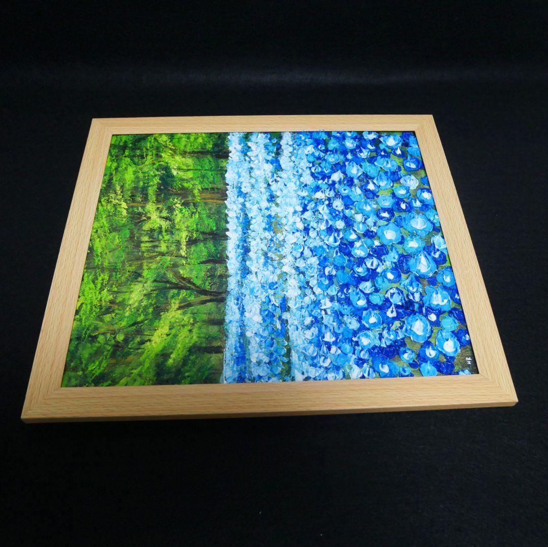 油絵 油彩 油彩画 絵 絵画 【青い花の森の中】