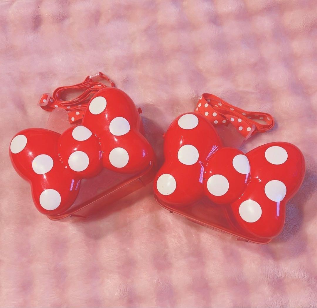 ミニー　ドット　リボン　ポップコーンバケット　ショルダー　セット ♡