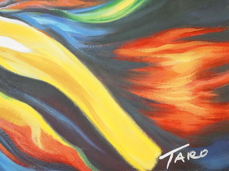 油絵　静物画　岡本太郎　ドラマ　F６号　額付き　手描き　肉筆