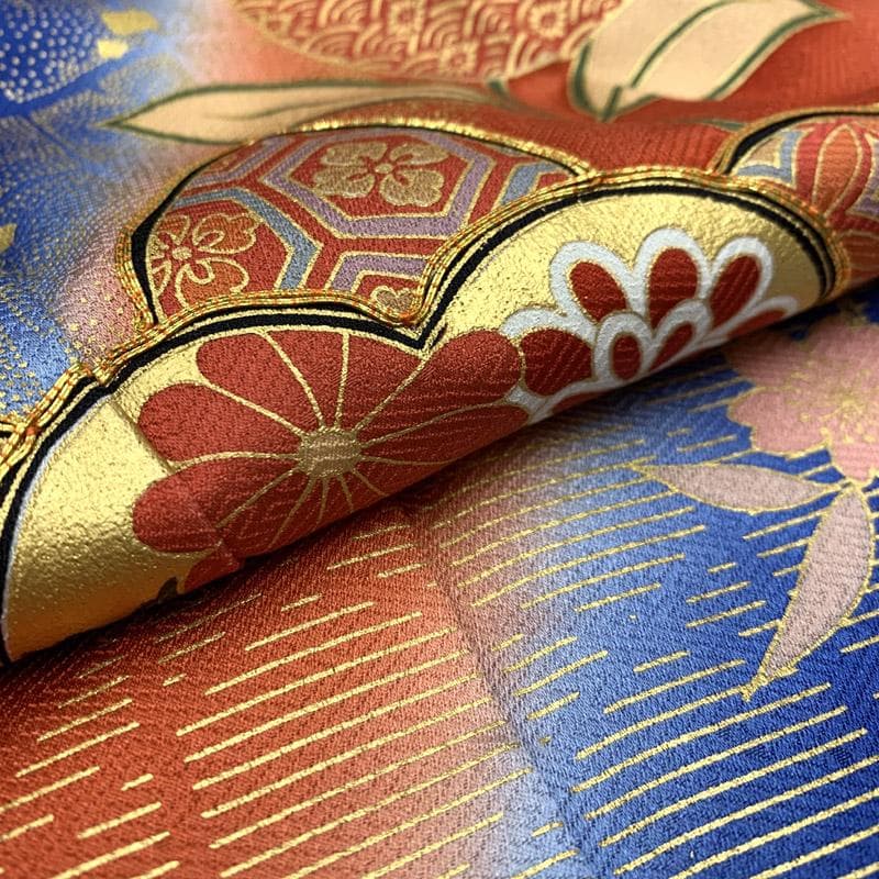 508ag36楽々衿帯揚げ帯締めしごき■七五三 七歳 女児 着物&袋帯■美品