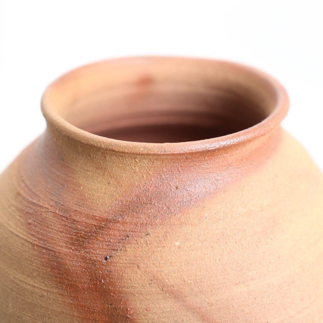 藤沢焼 粉香木窯 茶入 共箱 仕覆付　C804　N1