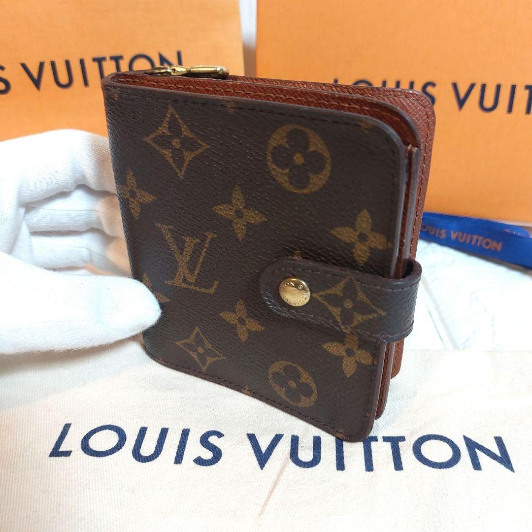 美品 Louis Vuitton ルイヴィトン コンパクトジップ 二つ折財布
