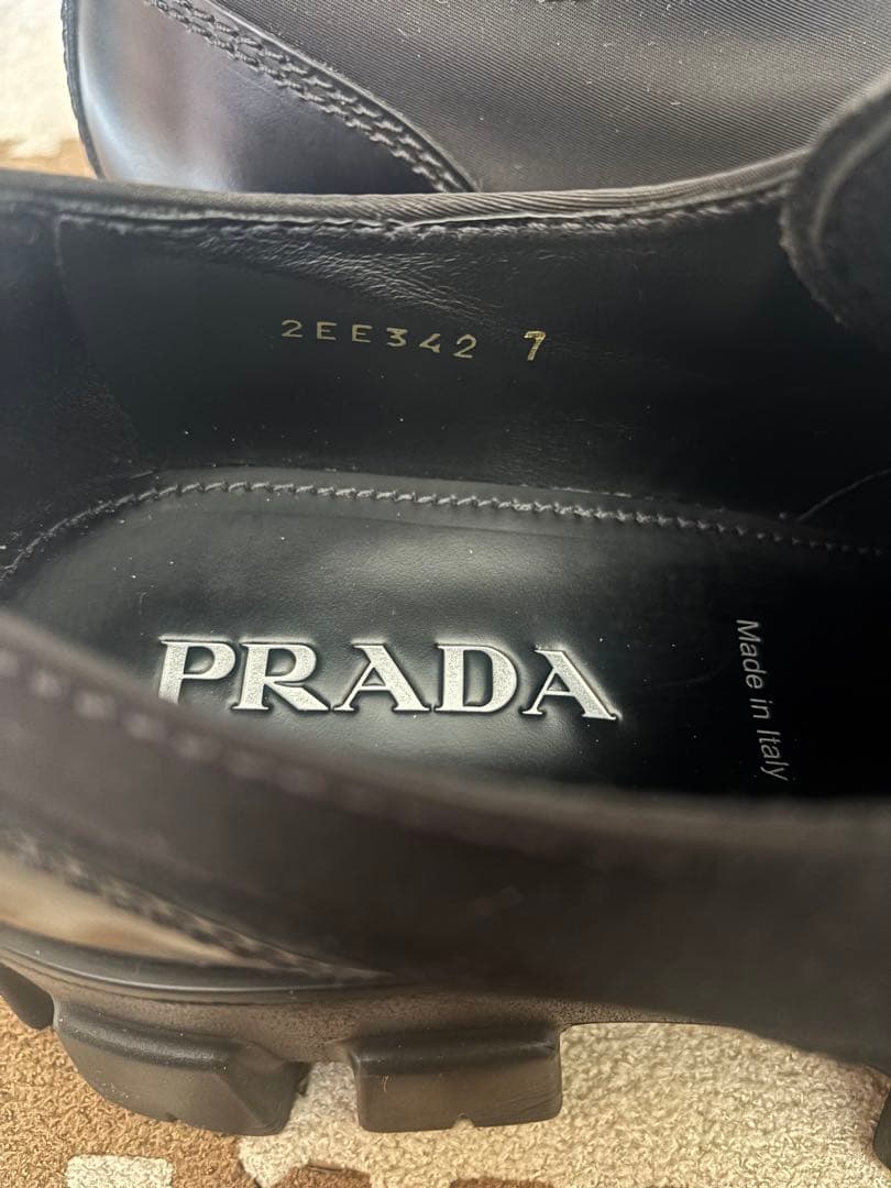 【美品】　PRADA モノリス　レースアップシューズ　プラダ　革靴　ローファー