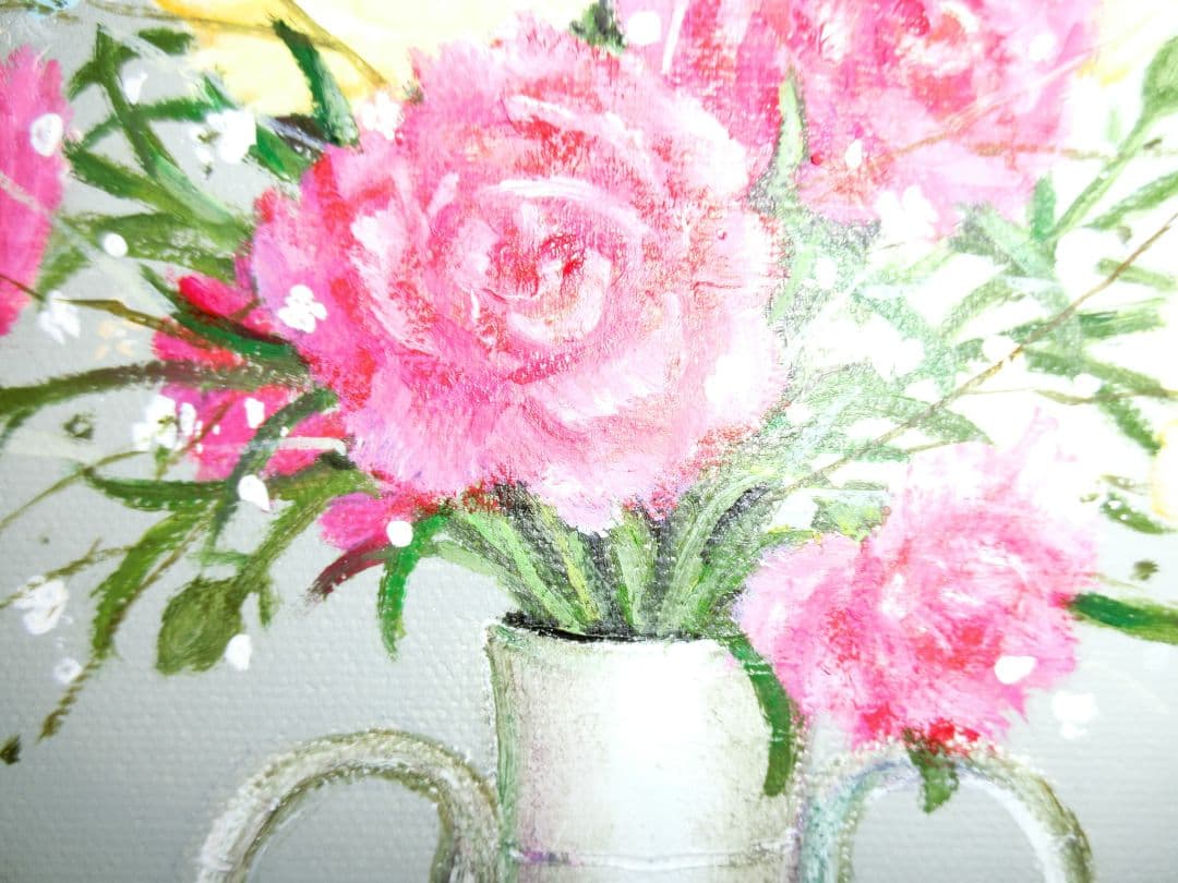 【ART】千賀節子真筆(カーネーション)4号