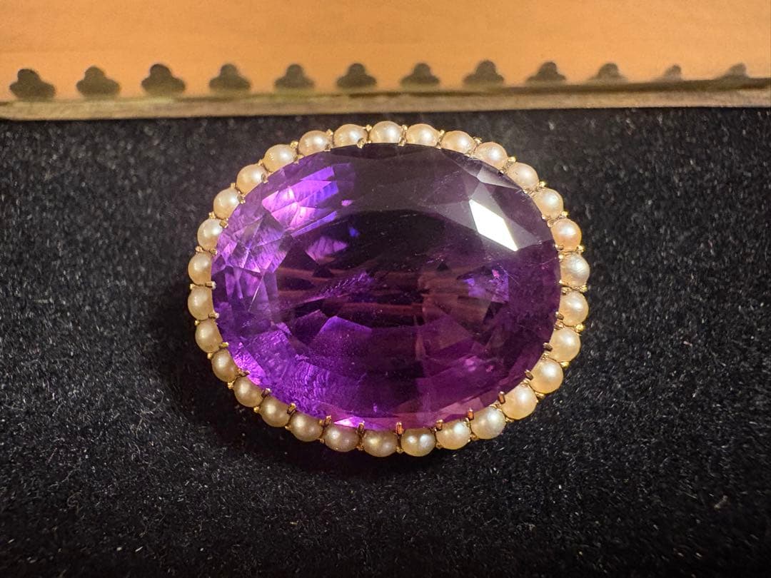 アメジスト アンティークブローチ