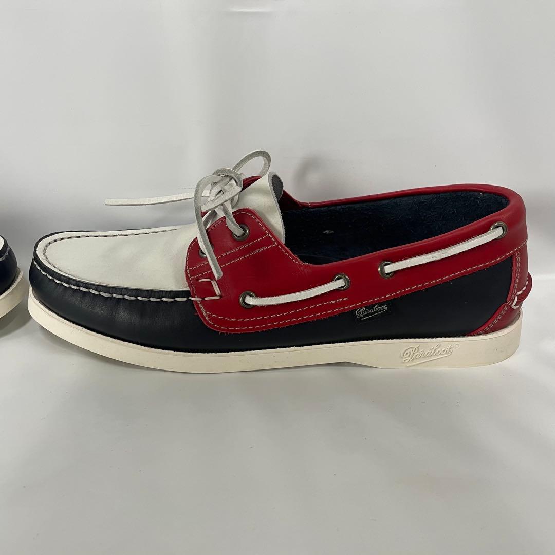 パラブーツ 0504 デッキシューズ トリコロール　レザー