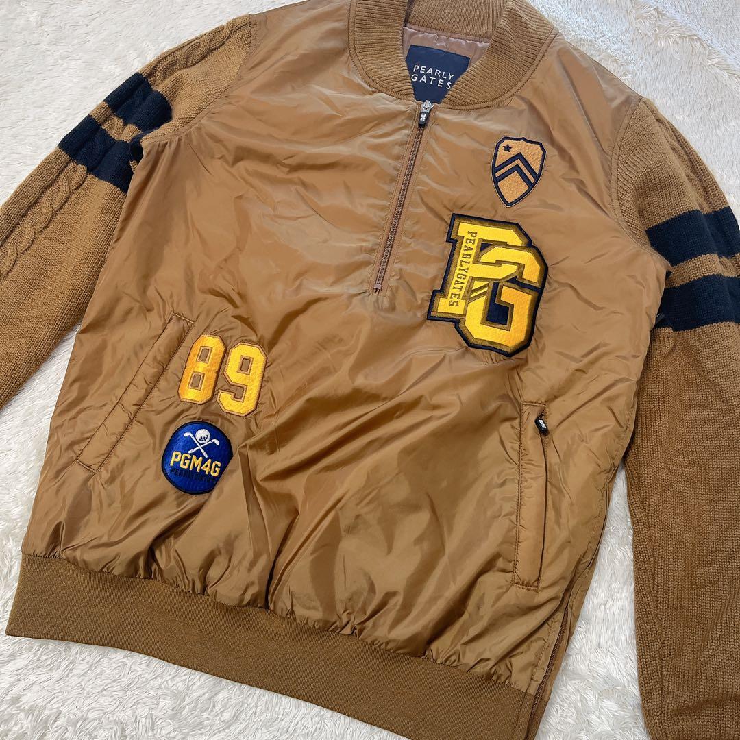 パーリーゲイツ　ハーフジップ　中綿　ブルゾン　ニット切替