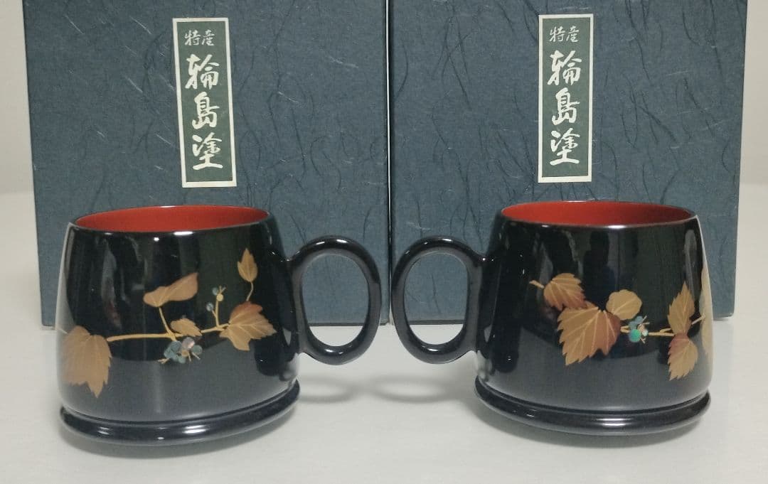 輪島塗　コーヒーカップ＆ソーサー　2客セット　作家もの