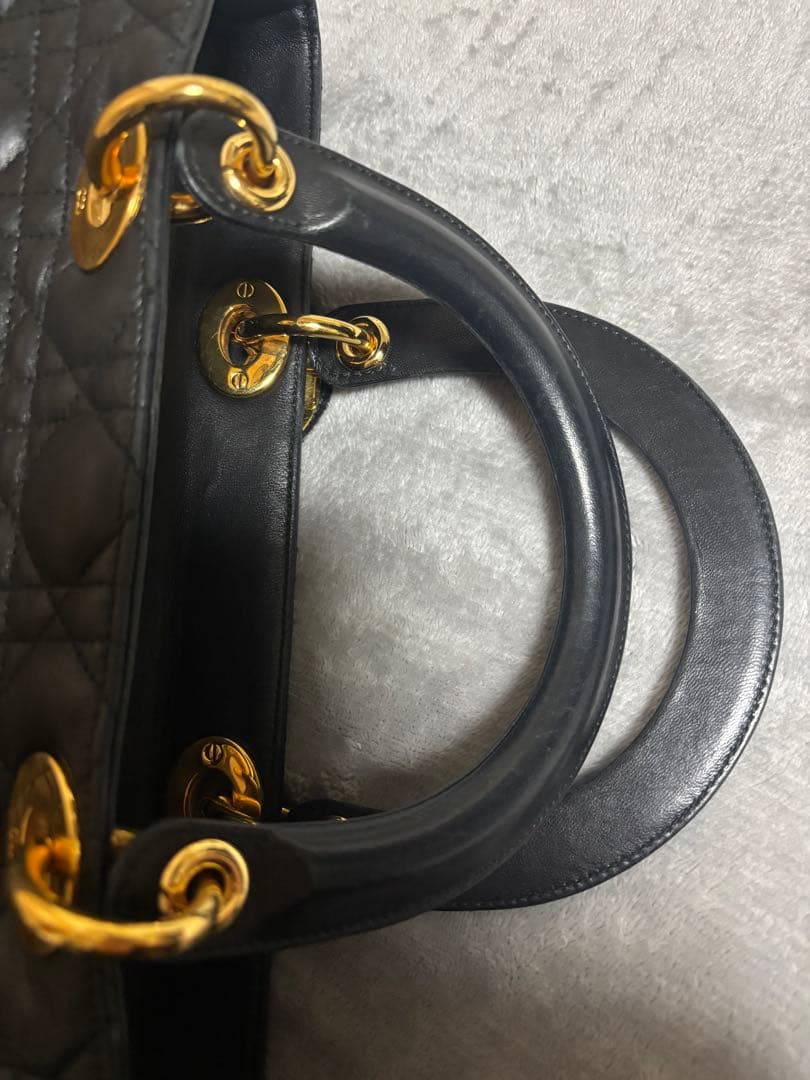 ChristianDior Paris 黒 レザーハンドバッグ