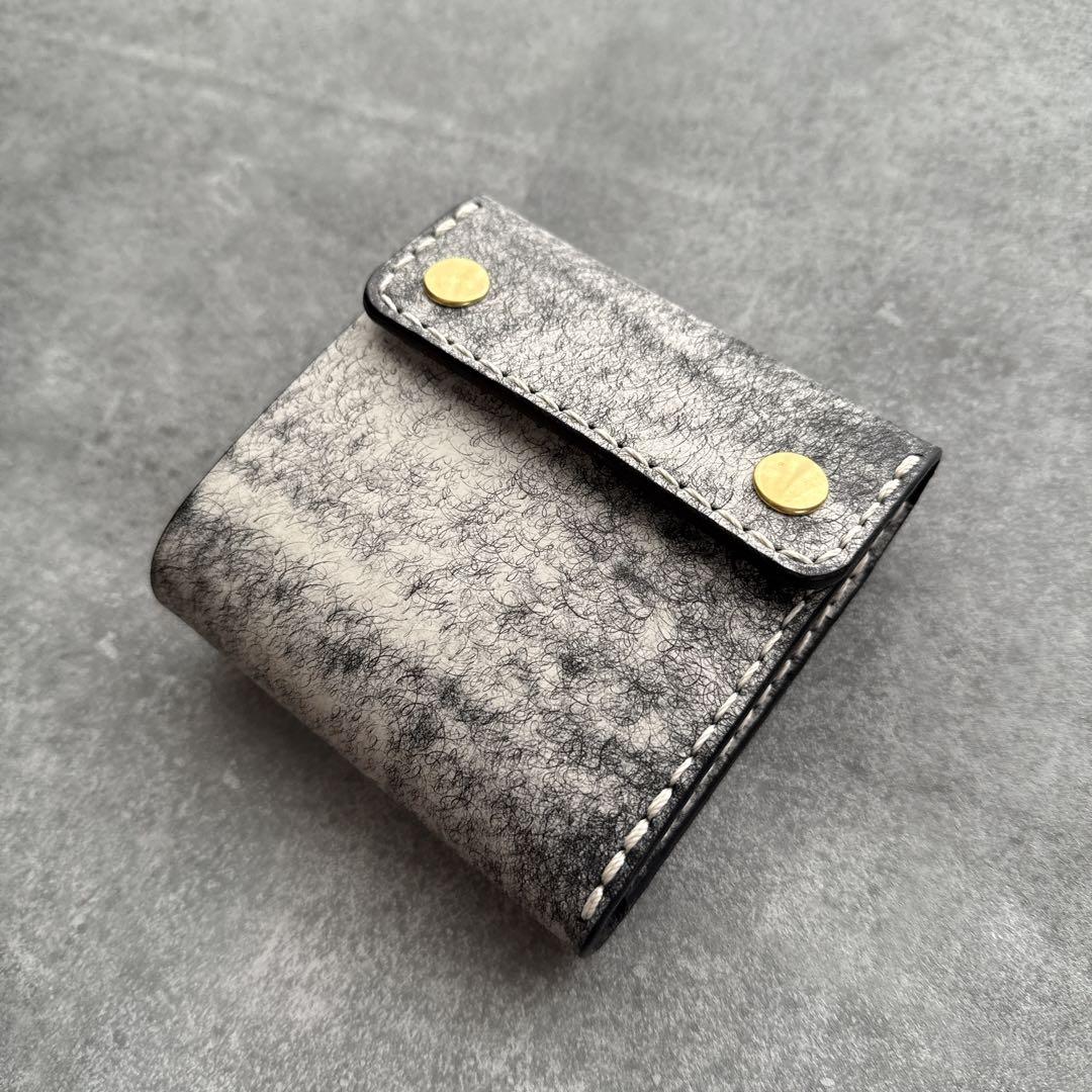 【3つ折りトラッカーウォレット】本革ハーフウォレット　マルゴーフォグ ネロ　黒