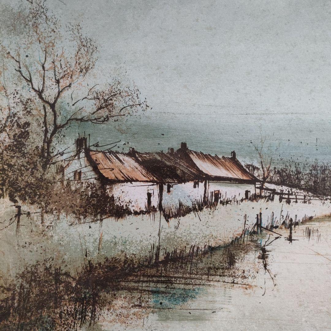 フランソワ·ディザルニー　大判リトグラフ『川岸の家』