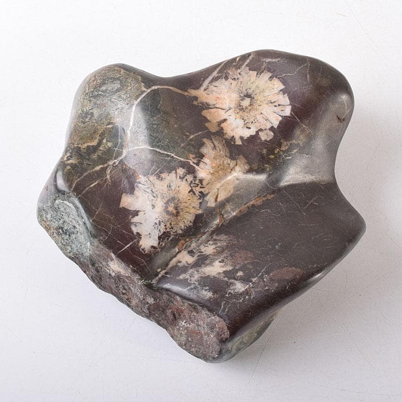 天然石　鑑賞石　菊花石　置物　重さ約1370g　V　R8681