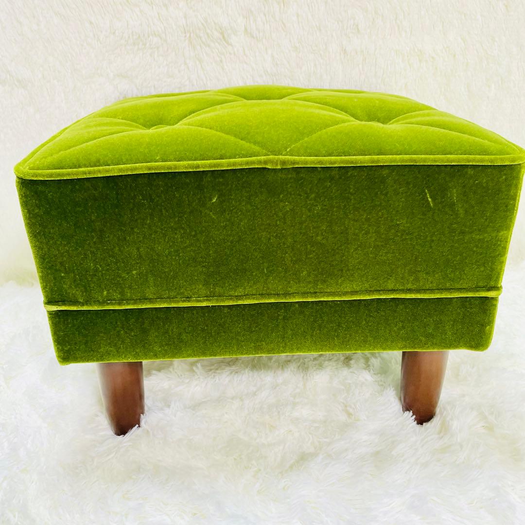 超美品　カリモク60 オットマン　モケットグリーン　ロビーチェア　Kチェア