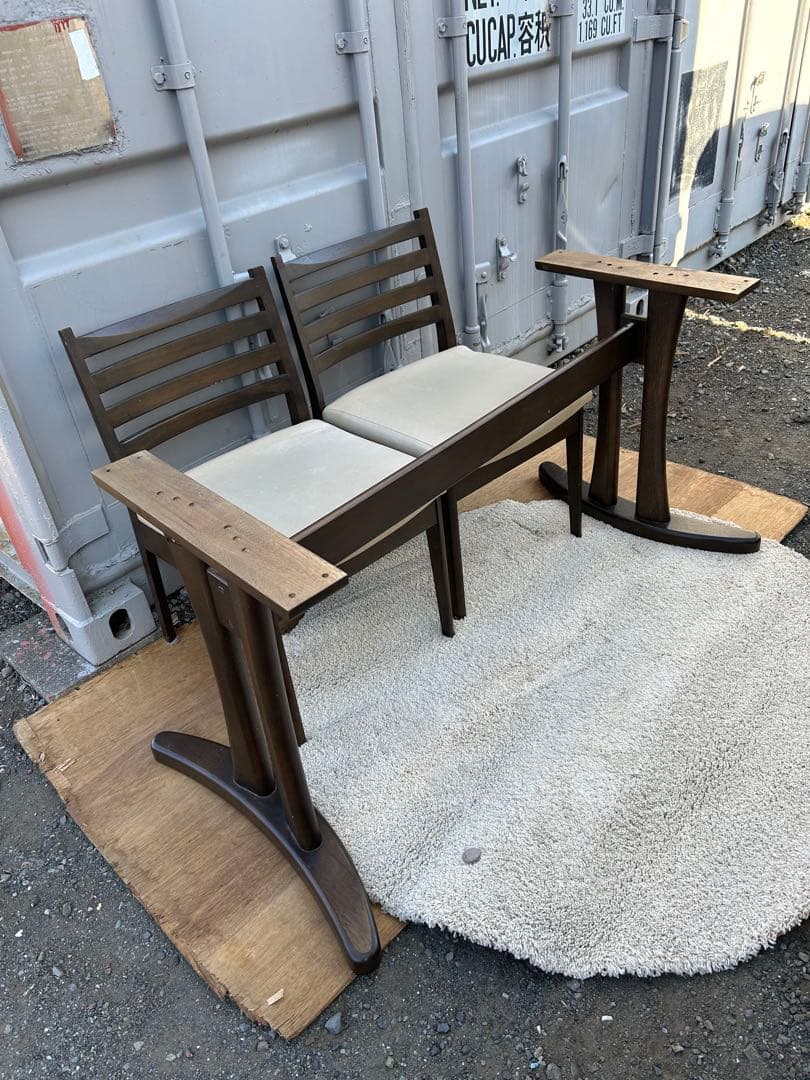 大塚家具　ダイニングテーブルセット ダークブラウン 4脚付き