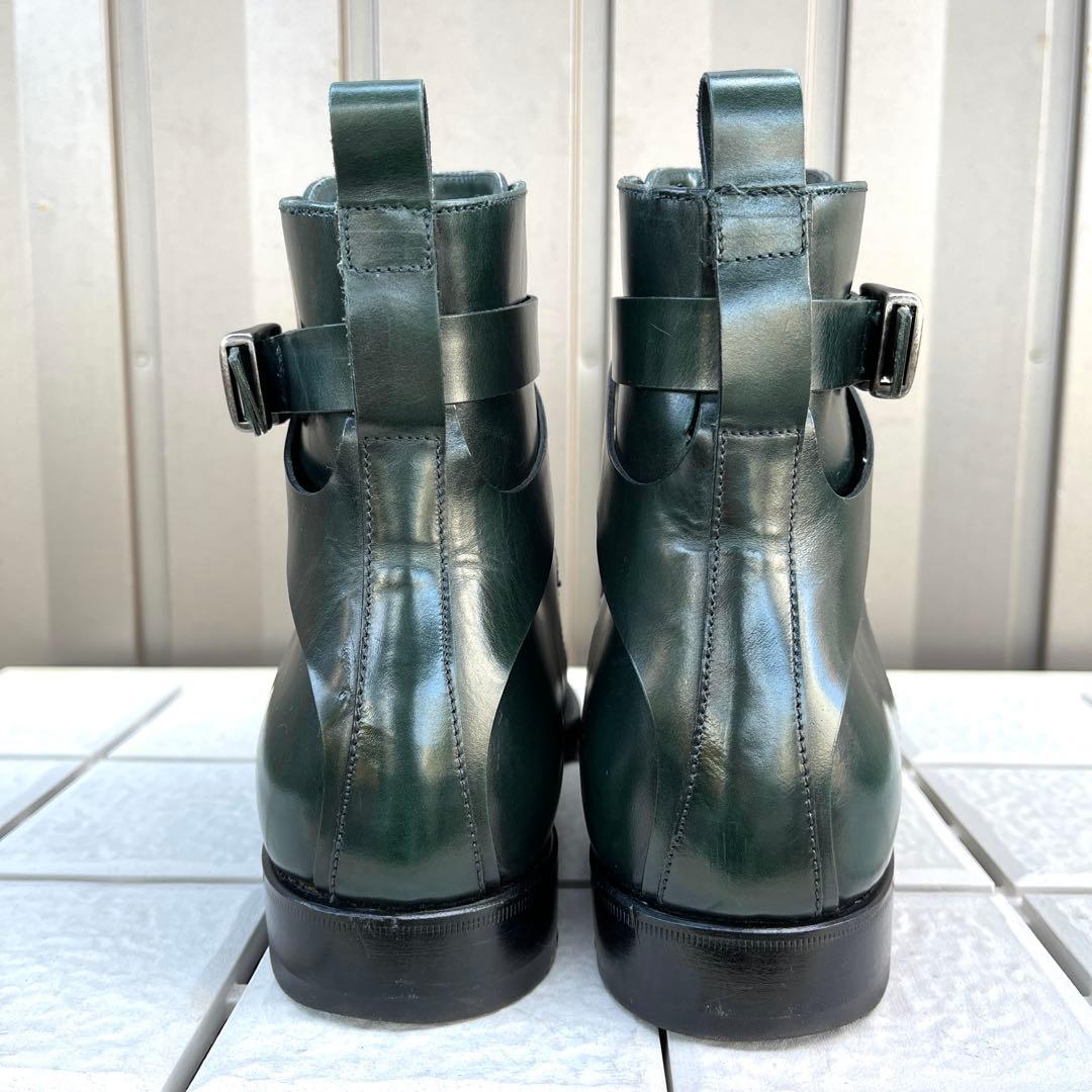 40 SARTORE ショートブーツ　グリーン　メンズ　レザー　25 緑