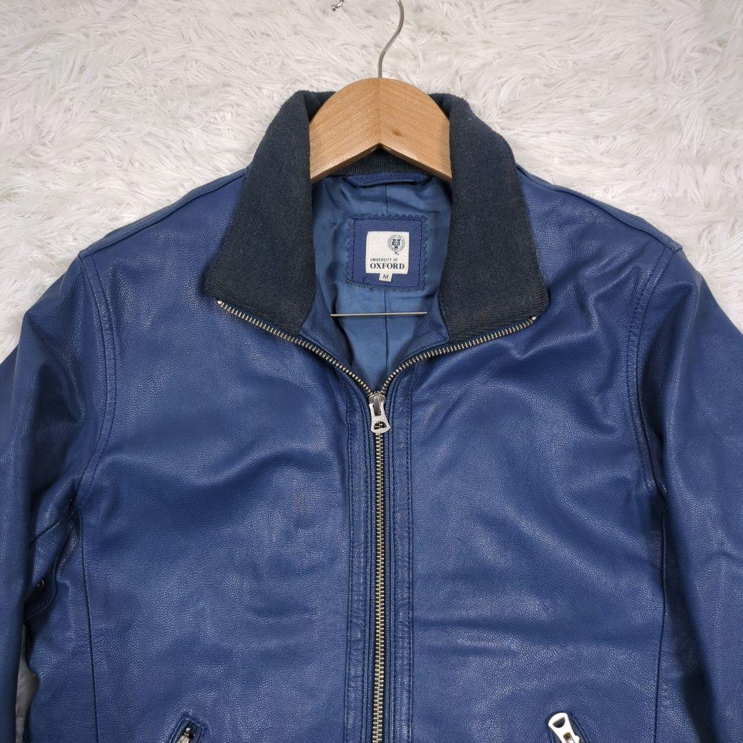 オックスフォード大学【M】希少カラー　リアルレザー　シングルレザージャケット