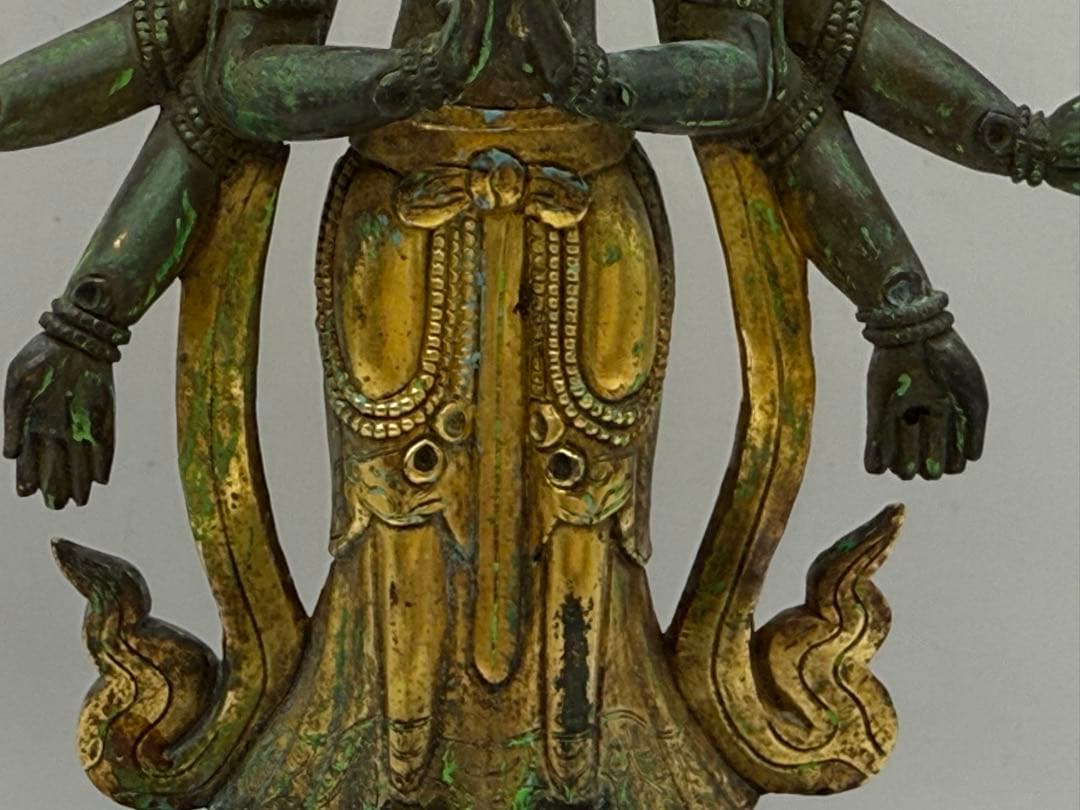 中国　清時代中期　官造　溜金十一面観音像　仏教美術　送料込み251209