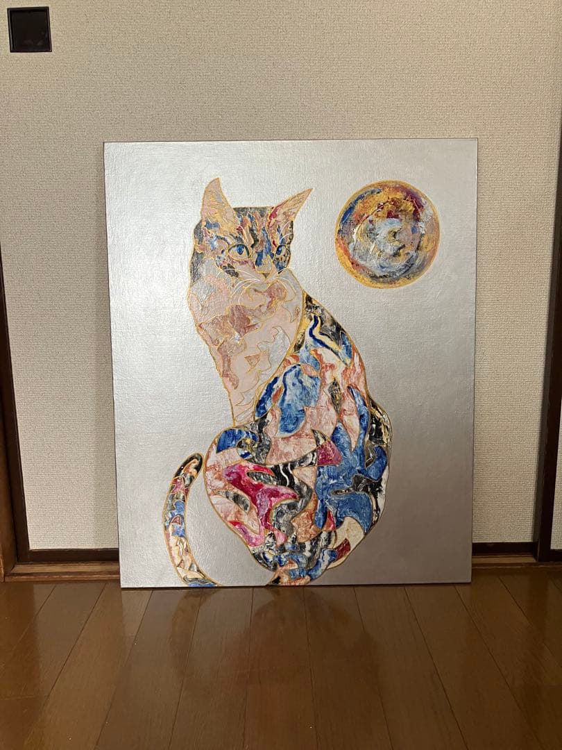 猫の絵画　猫　あかねこ