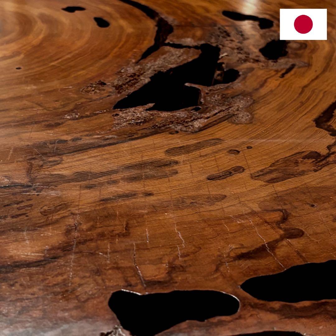 【世界遺産 屋久杉使用】推定100年杉 輪切り座卓 ローテーブルアンティーク家具
