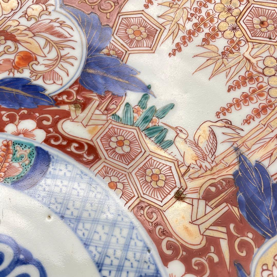 古伊万里　色絵大皿　江戸時代　有田焼　46.5cm  アンティーク