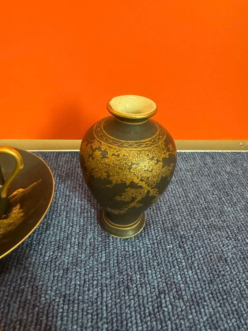 1821  まとめ売り　合計5客　薩摩焼 湊光  金塗