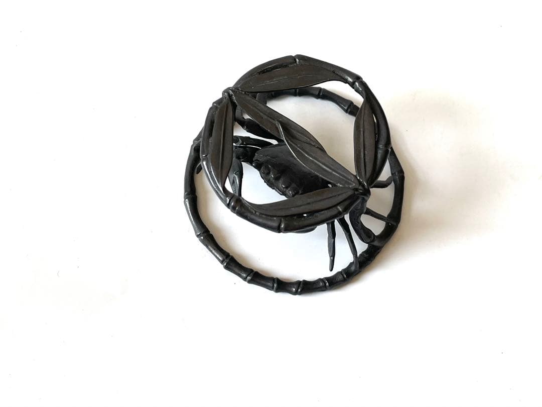 茶道具　蓋置　一ノ瀬宗辰　砂張　笹蟹蓋置　蟹　カニ　蓋置　共箱