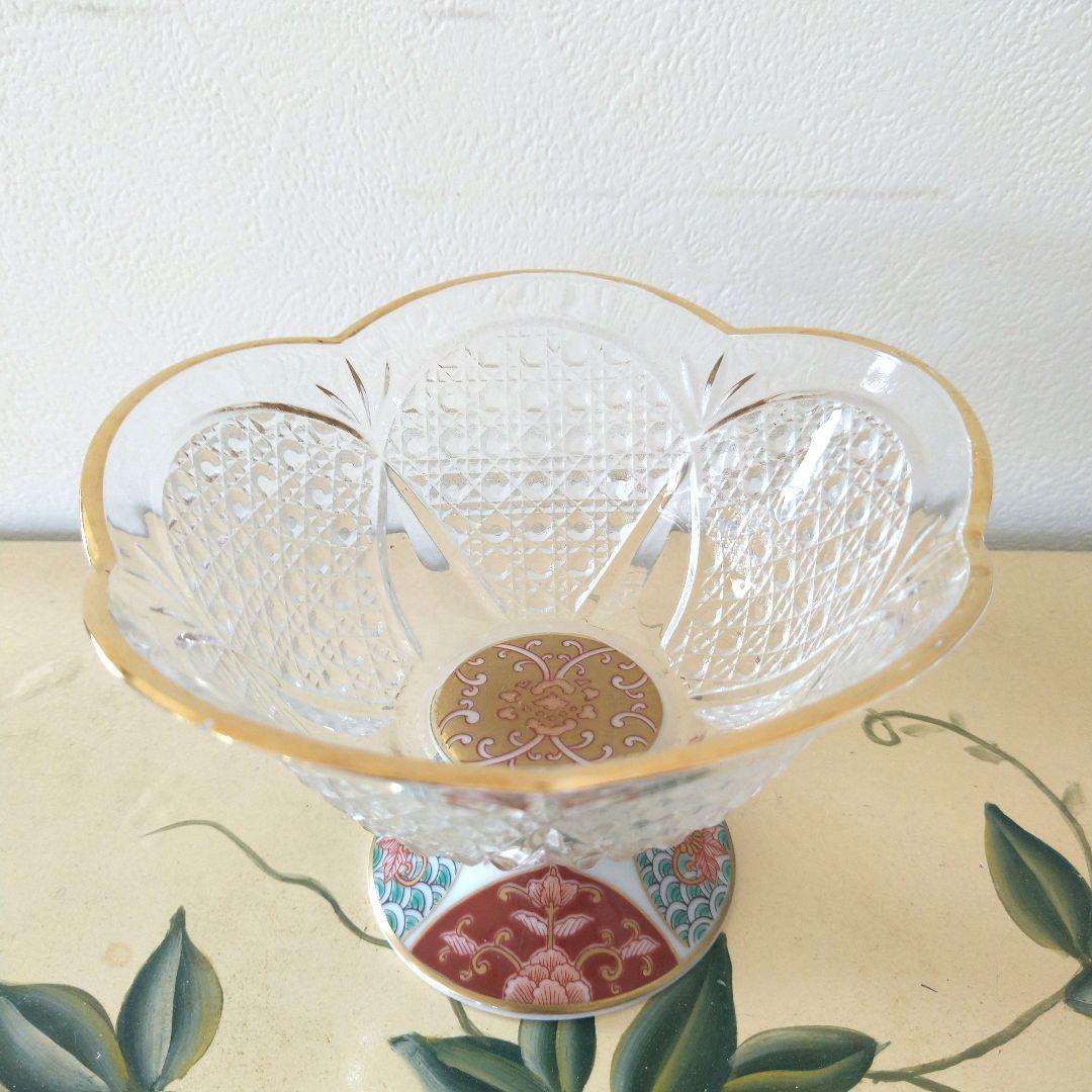 レトロ アンティーク 花びら型ガラスデザートボウル 2個セット 氷コップ
