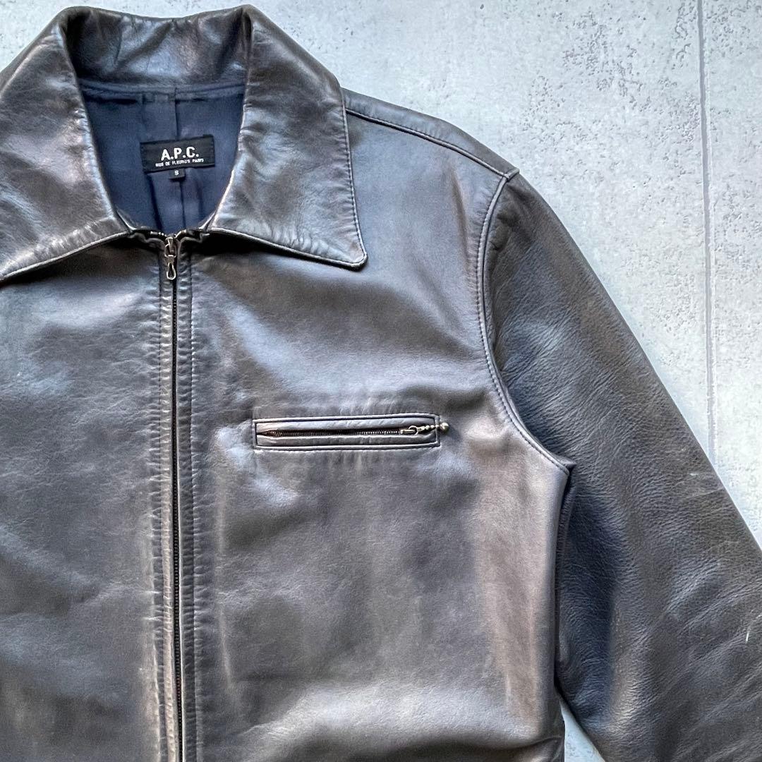 APC アーペーセー　フランス製　レザージャケット　シングルライダース　牛革