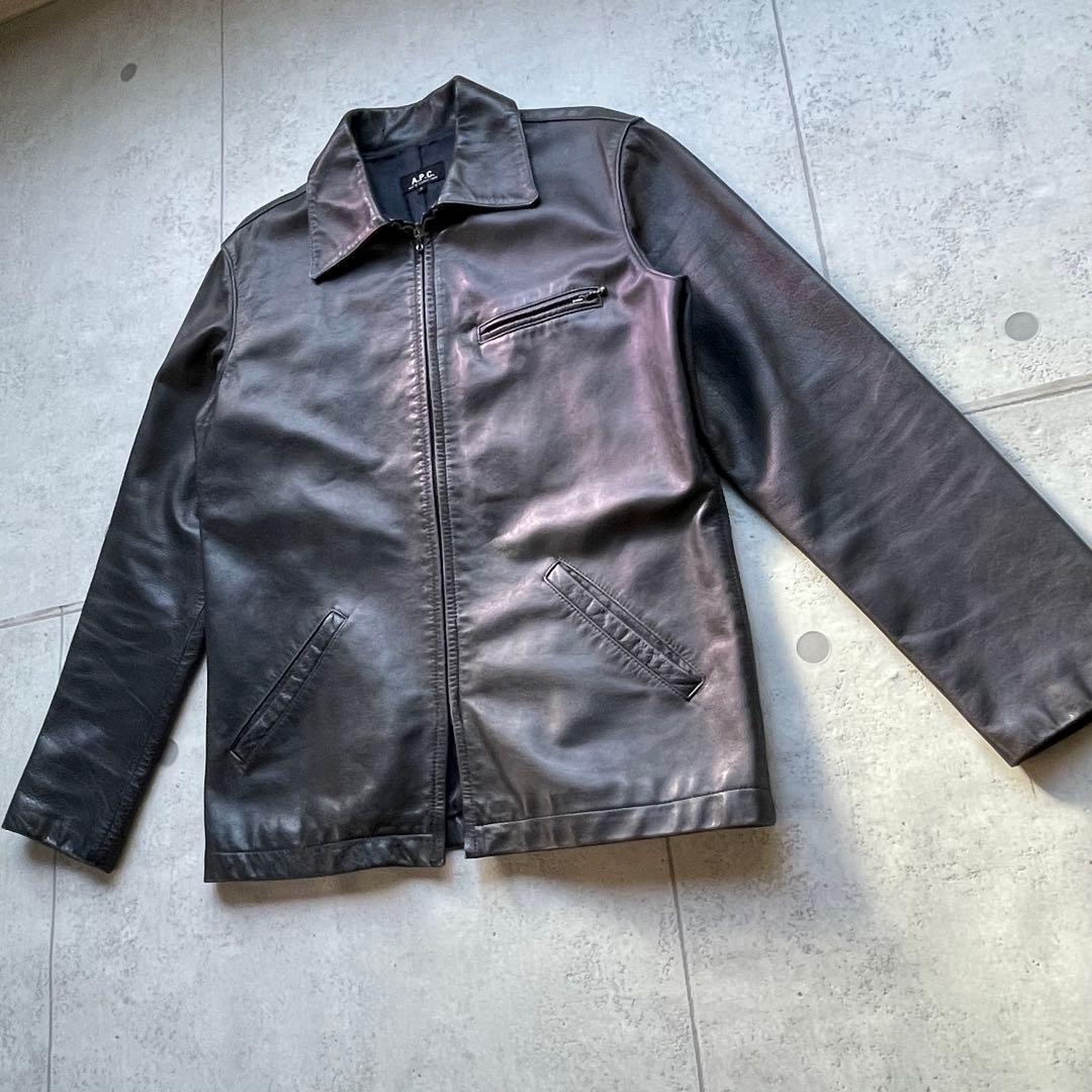APC アーペーセー　フランス製　レザージャケット　シングルライダース　牛革