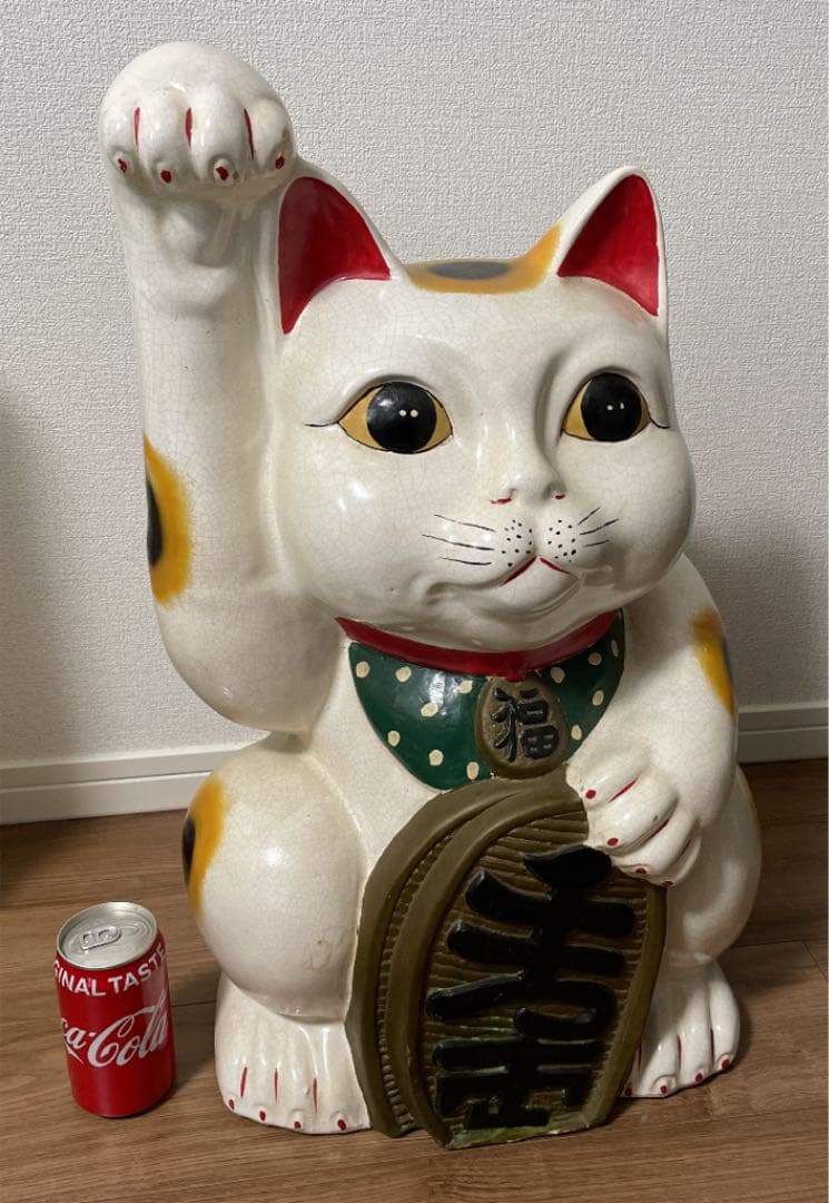 招き猫　巨大　骨董　アンティーク