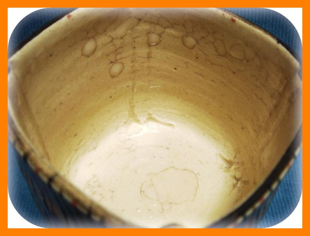 @@824『麦わら 四方入角 筒向付』　/骨董品 古美術 アンティーク 古玩