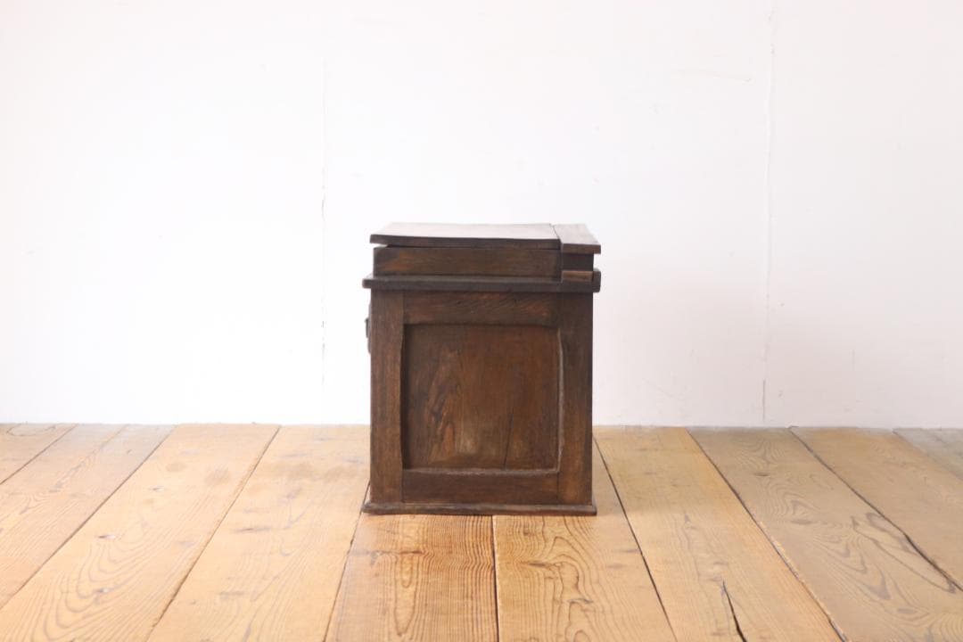 レトロ 文机 ローテーブル 座卓 帳場机 跳ね上げ天板 無垢材 引き出し 2杯