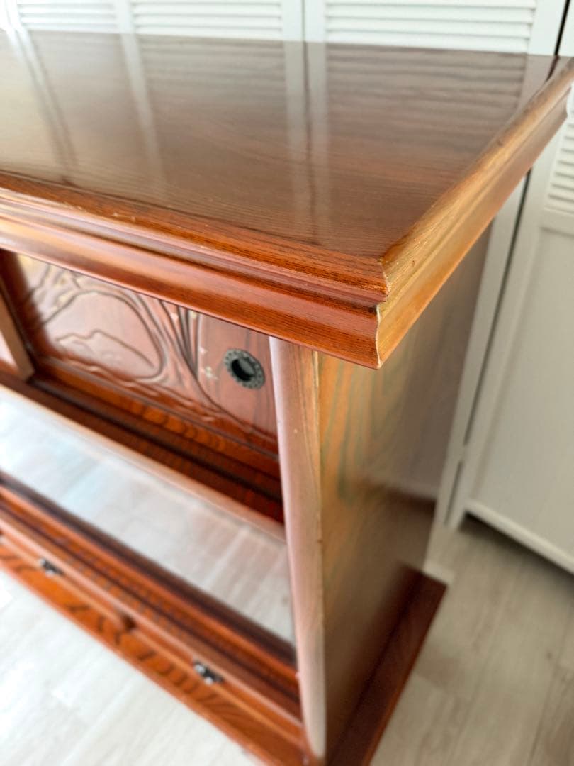 最終値下げ! 欅材 レトロ茶箪笥 水箪笥 古家具 昭和 アンティーク 収納棚