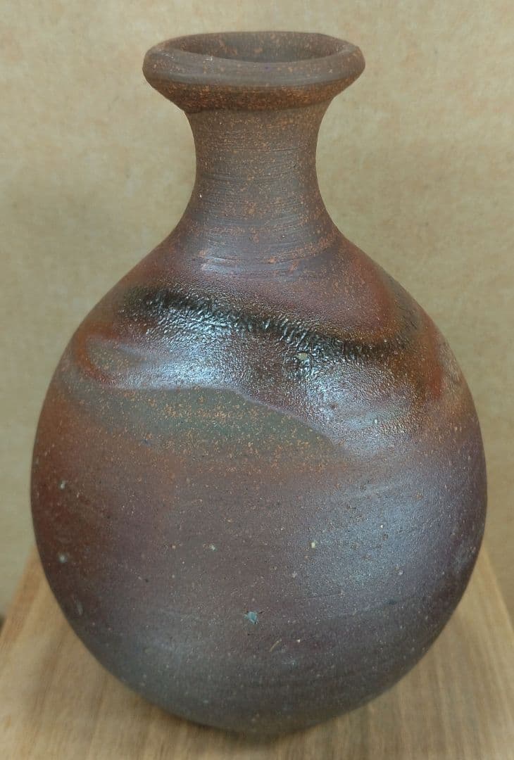 美品【人間国宝】藤原雄 備前徳利 共箱 共布 栞 備前焼徳利 無傷