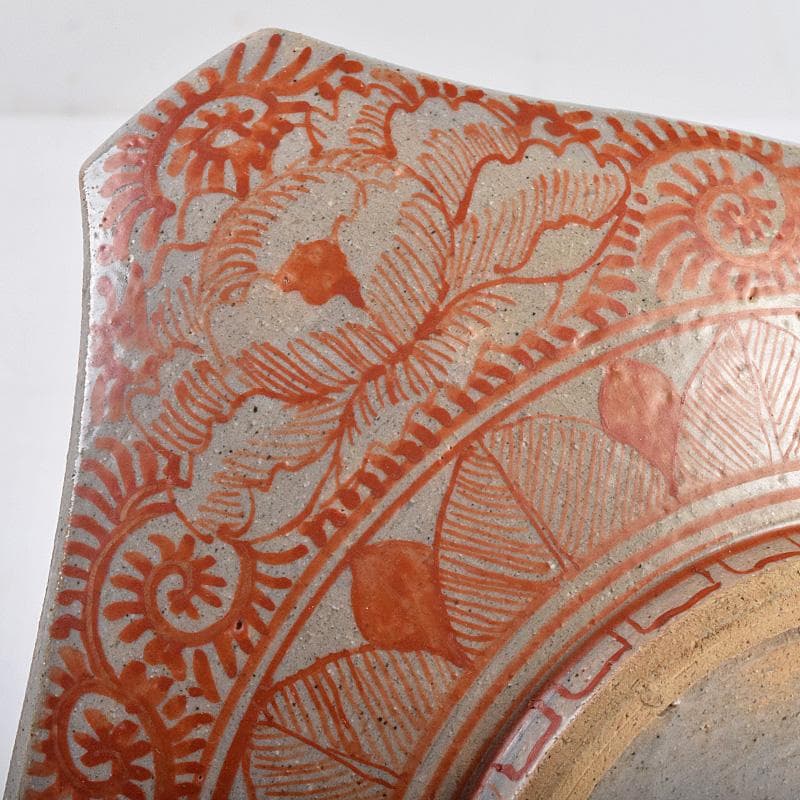 masa　古九谷赤絵銀彩　人物文皿　二種　十客　時代箱付　F　R9004B