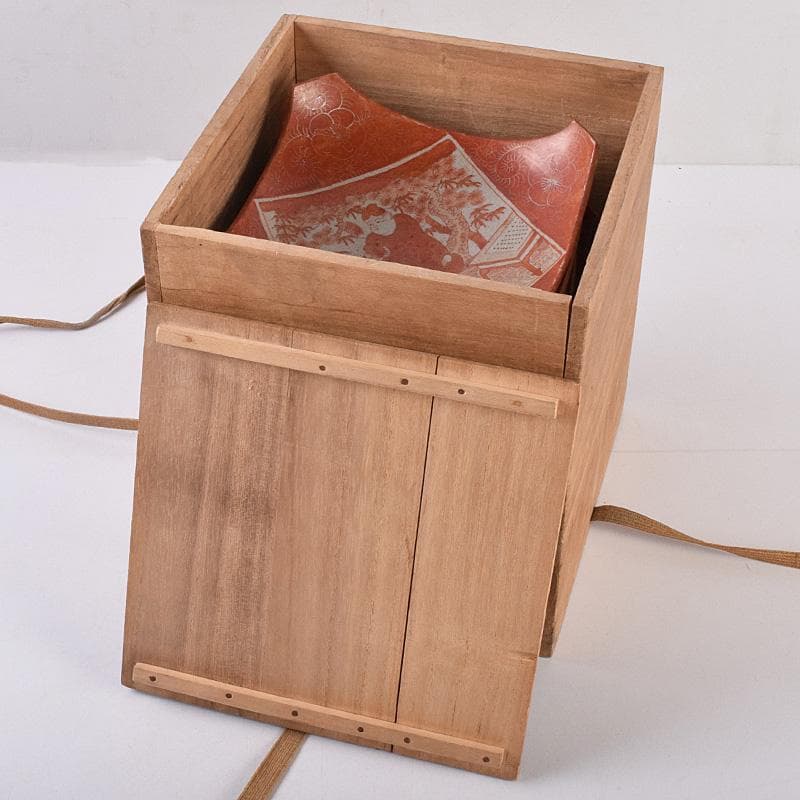 masa　古九谷赤絵銀彩　人物文皿　二種　十客　時代箱付　F　R9004B