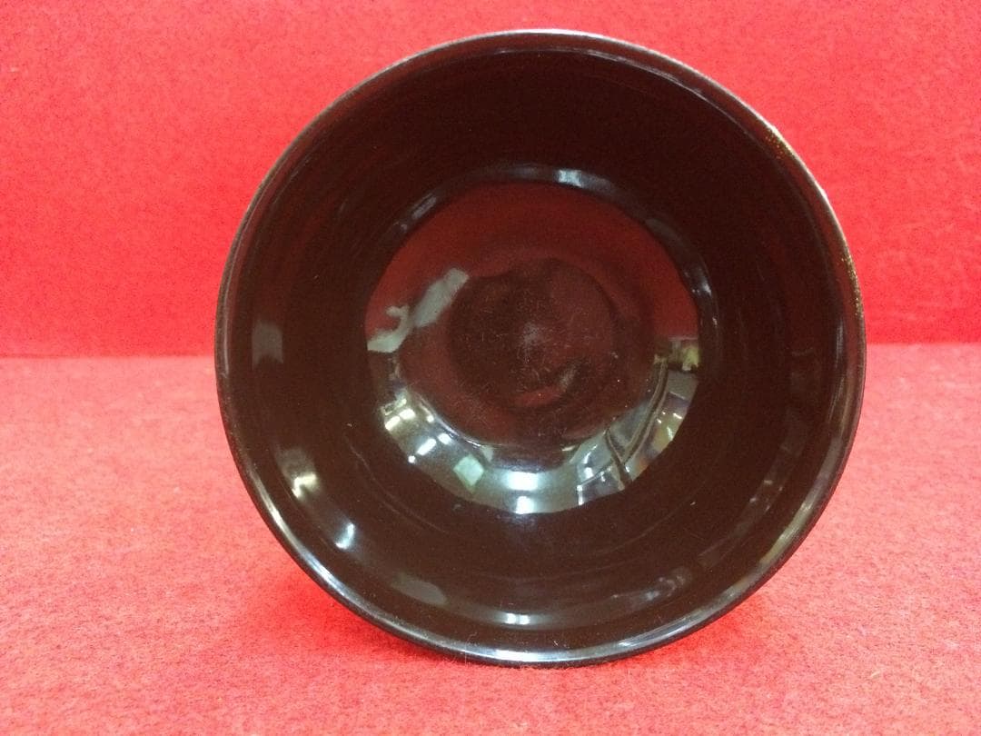 期間限定特価！　古瀬戸 黒塗り茶碗 口径 11cm 0418