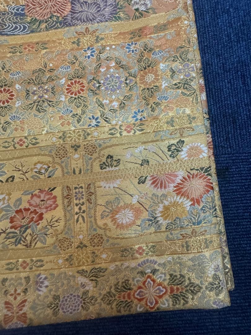 2679袋帯 古代彫金紋 西陣織 金糸　高級上質上品　約440cm 未使用