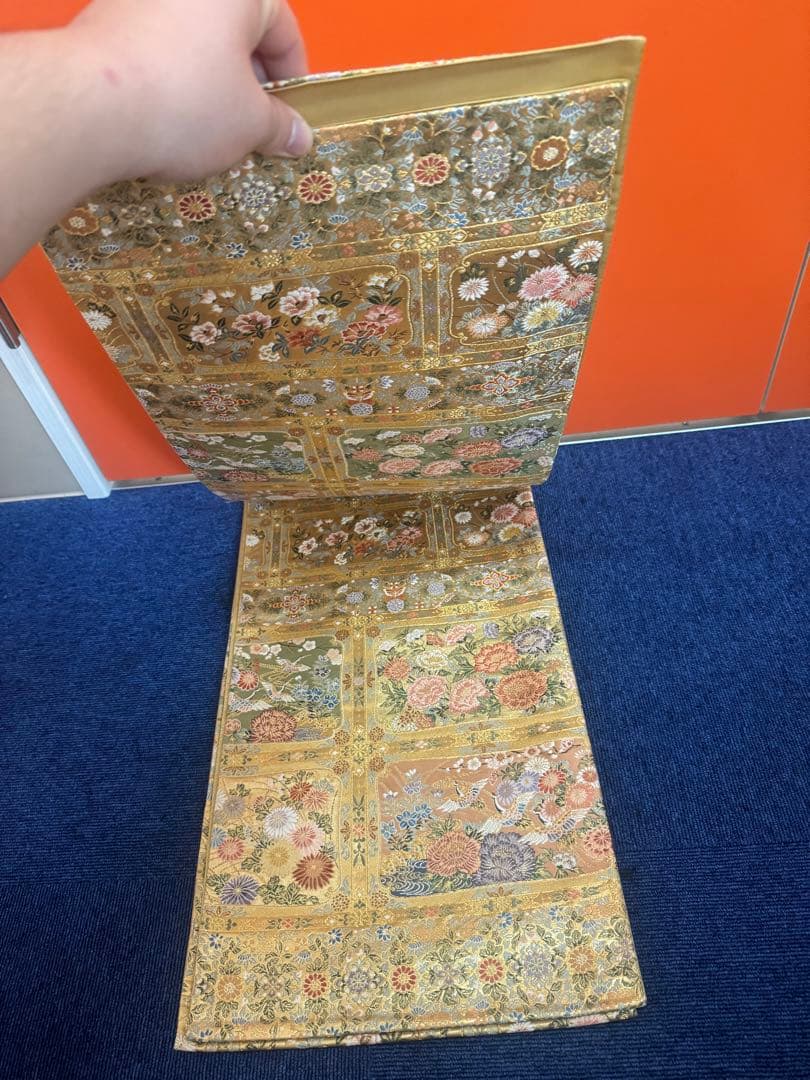 2679袋帯 古代彫金紋 西陣織 金糸　高級上質上品　約440cm 未使用