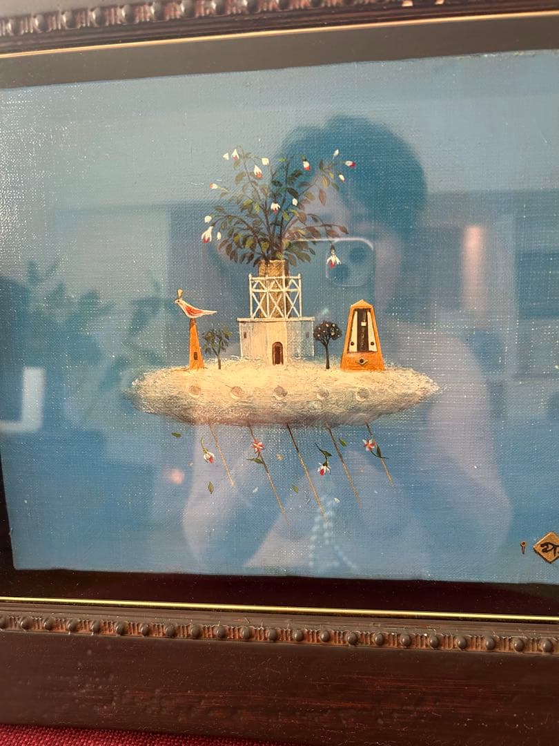 専用山本　明比古　【雲の音】　油彩　3号 印あり。