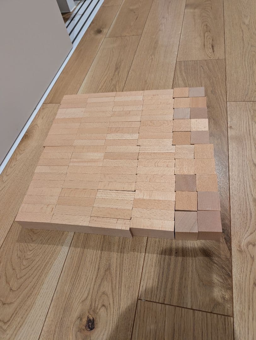 小さな大工さん 積み木セット 直方体80個 立方体20個 40mm基尺