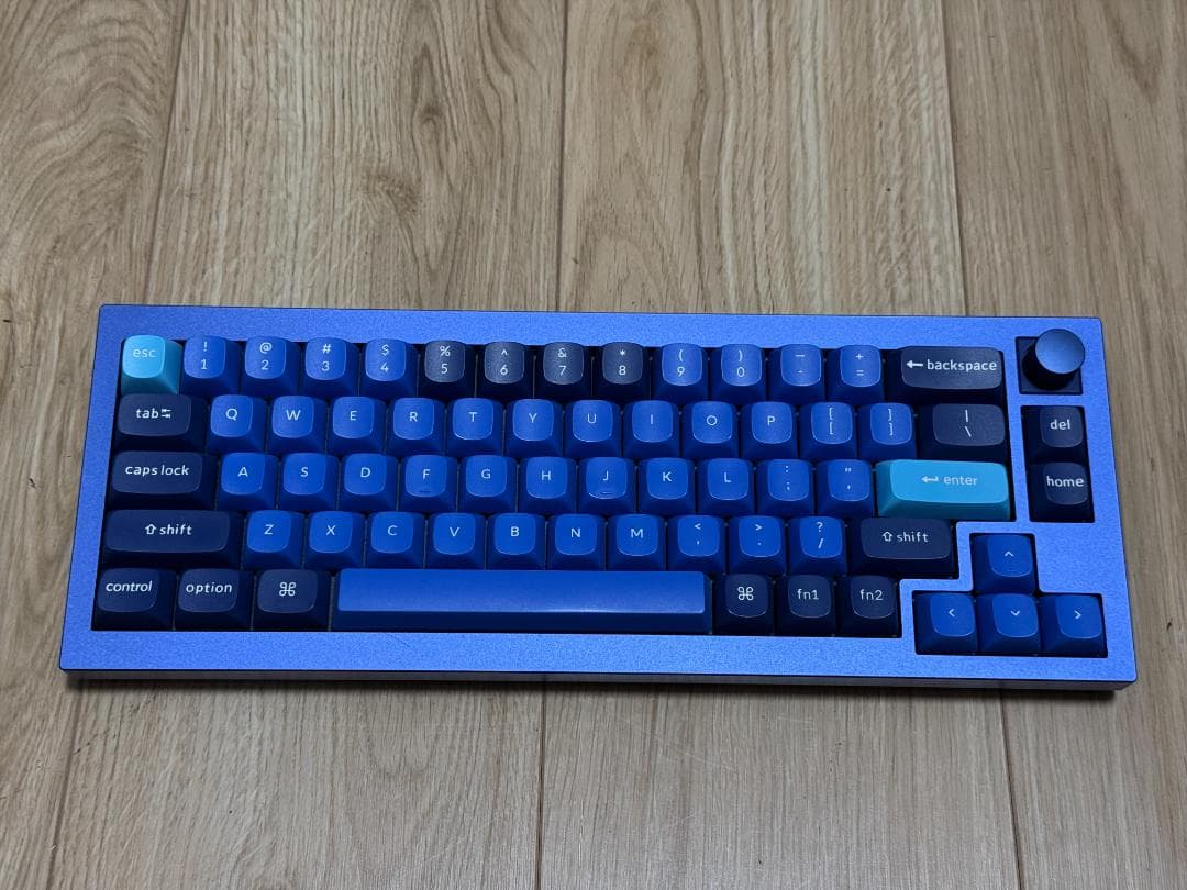 ★極美品★Keychron Q2 ネイビーブルー Gateron赤軸 ノブ付