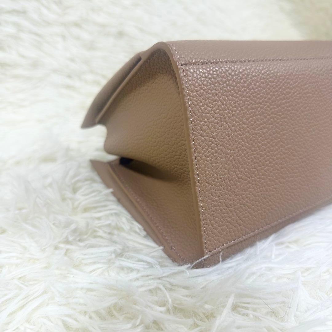 【美品】キタムラ2way トートバッグ シボ革 ベージュ ネット完売品